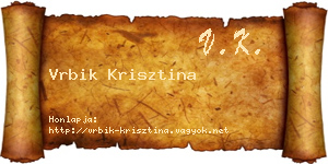Vrbik Krisztina névjegykártya