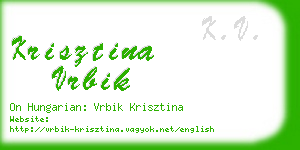 krisztina vrbik business card